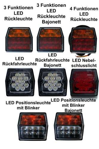 Led rückleuchten 12v - led, ip68